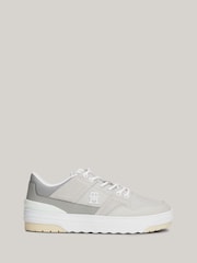 Tommy Hilfiger Silver Low Basket Trainers - Image 1 of 7