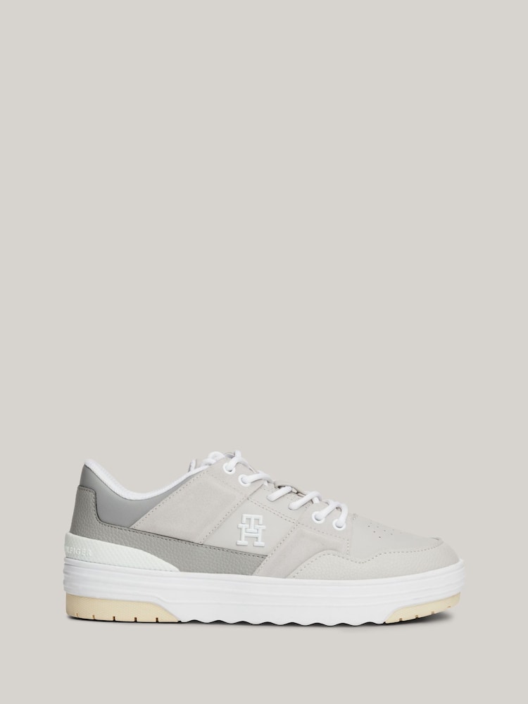 Tommy Hilfiger Silver Low Basket Trainers - Image 1 of 7