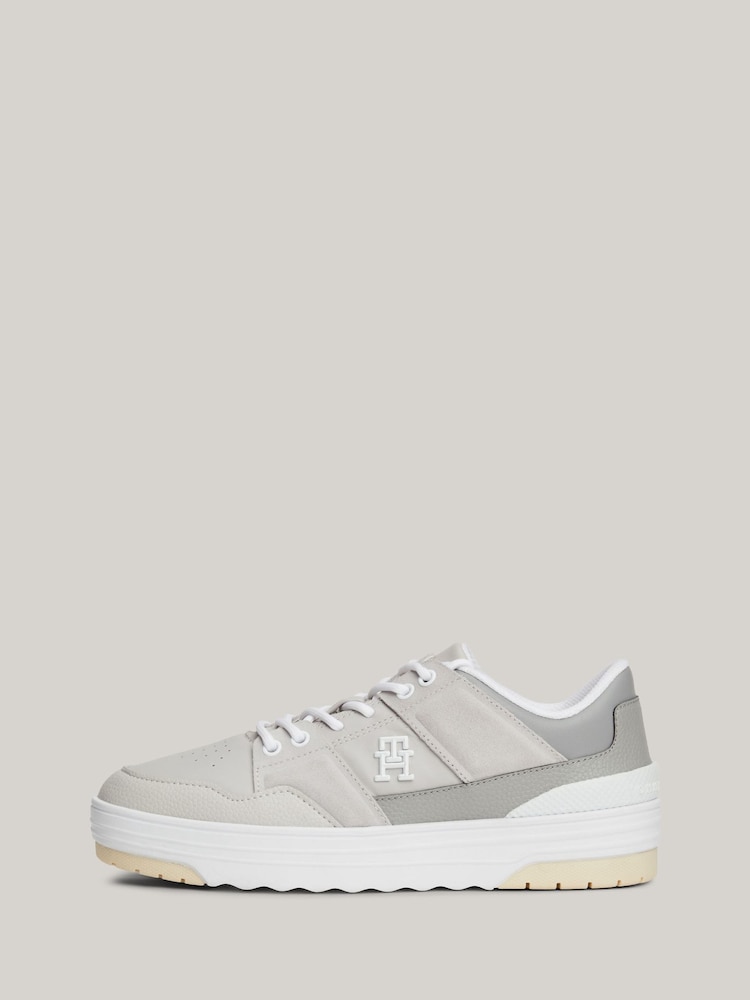 Tommy Hilfiger Silver Low Basket Trainers - Image 2 of 7