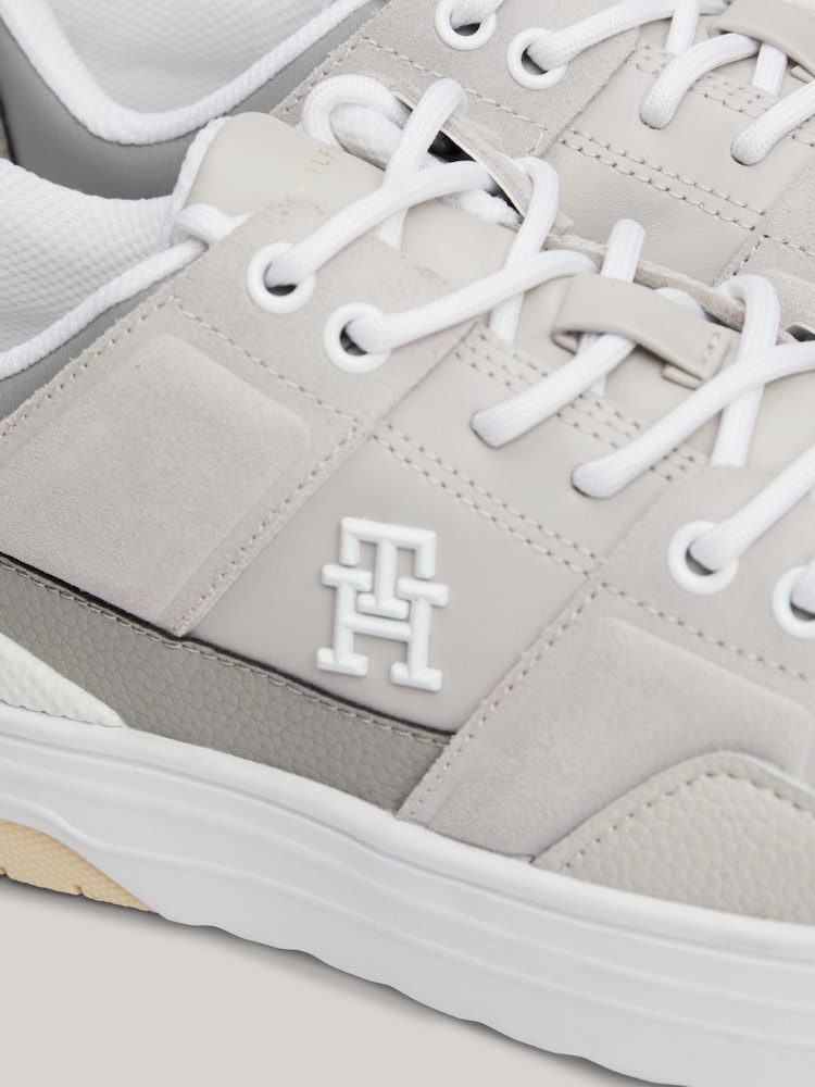 Tommy Hilfiger Silver Low Basket Trainers - Image 7 of 7