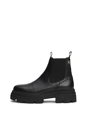 Tommy Hilfiger Combat Leather Low Chelsea Black Boots - Image 3 of 7