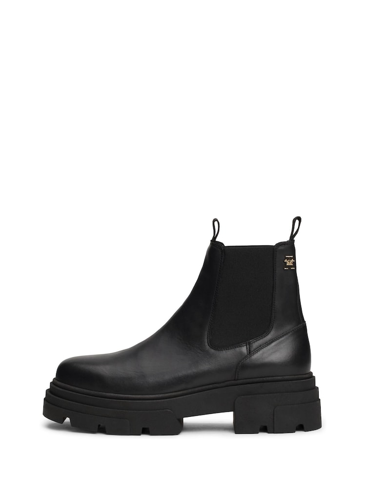 Tommy Hilfiger Combat Leather Low Chelsea Black Boots - Image 3 of 7