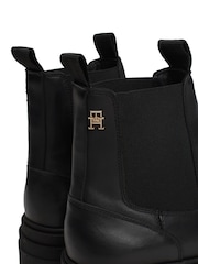 Tommy Hilfiger Combat Leather Low Chelsea Black Boots - Image 6 of 7