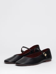 Tommy Hilfiger Black Tommy Hilfiger Maryjane Leather Black Ballerinas - Image 4 of 8
