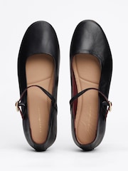 Tommy Hilfiger Black Tommy Hilfiger Maryjane Leather Black Ballerinas - Image 6 of 8