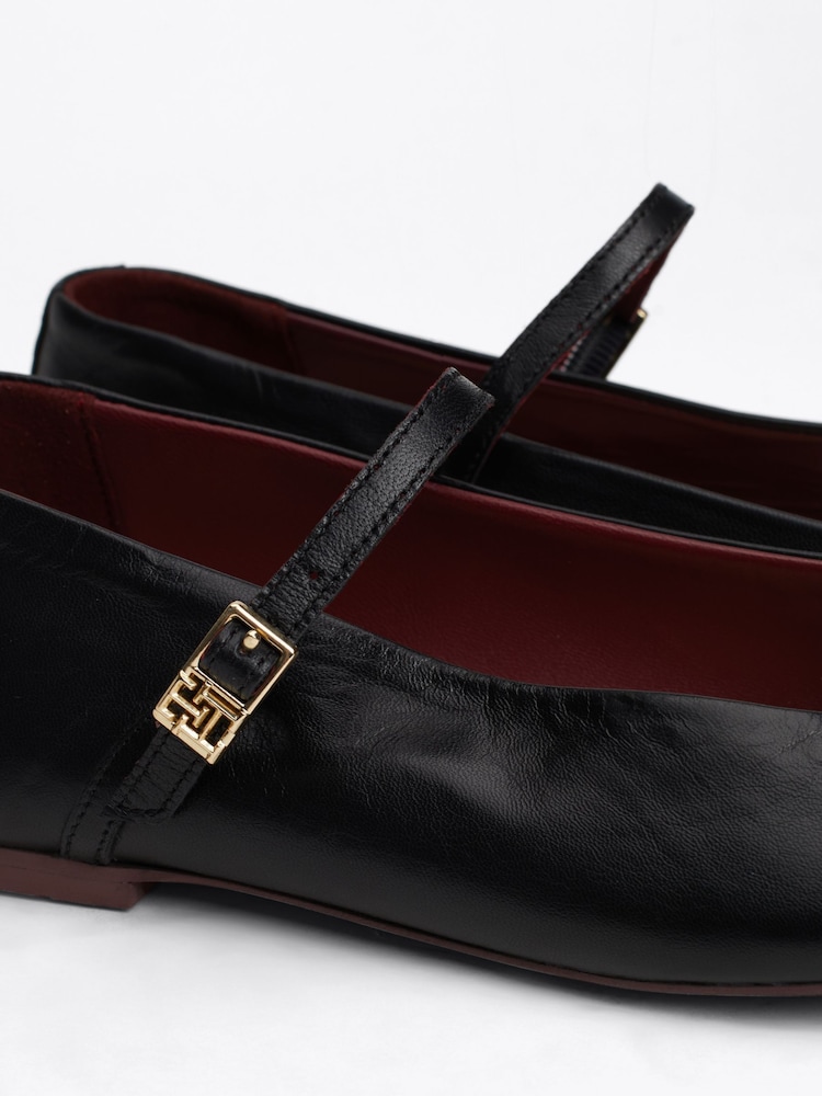 Tommy Hilfiger Black Tommy Hilfiger Maryjane Leather Black Ballerinas - Image 8 of 8 Tommy Hilfiger Black Tommy Hilfiger Maryjane Leather Black Ballerinas - Image 8 of 8