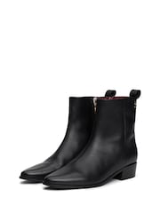 Tommy Hilfiger Low Cowboy Flat Leather Black Boots - Image 2 of 4
