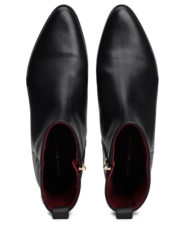 Tommy Hilfiger Low Cowboy Flat Leather Black Boots - Image 4 of 4