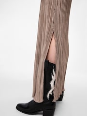 PIECES Brown Plisse Maxi Dress - Image 2 of 4