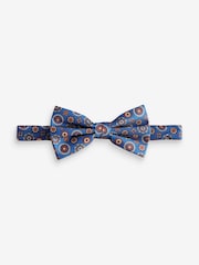 Joules Blue Medallion 100% Silk Bow Tie - Image 1 of 4