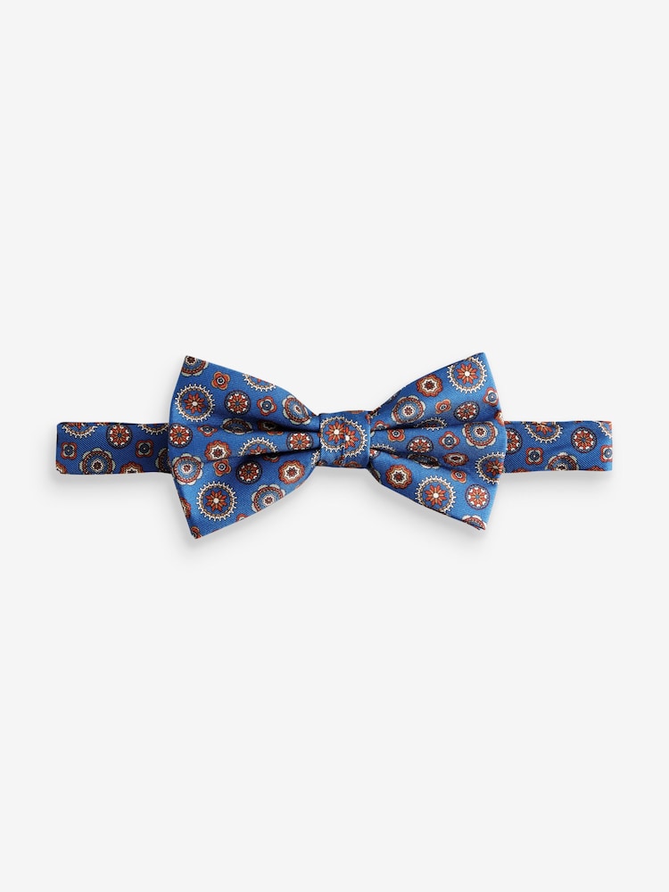 Joules Blue Medallion 100% Silk Bow Tie - Image 1 of 4