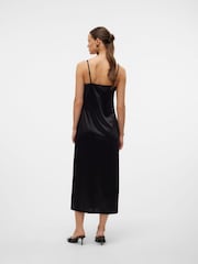 VERO MODA Black Singlet Lace Detail Satin Party Midaxi Dress - Image 2 of 6