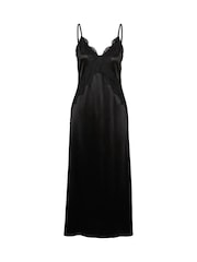 VERO MODA Black Singlet Lace Detail Satin Party Midaxi Dress - Image 6 of 6