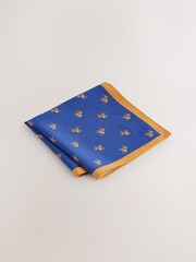Joules Mustard Yellow Horse Two-Piece Silk Tie And Pocket Square - Image 4 of 6