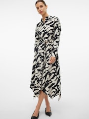 VERO MODA Black Mono Abstract Print Shirt Dress - Image 2 of 6