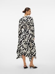 VERO MODA Black Mono Abstract Print Shirt Dress - Image 3 of 6