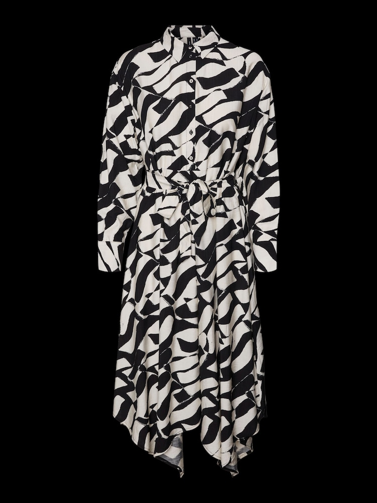 VERO MODA Black Mono Abstract Print Shirt Dress - Image 6 of 6