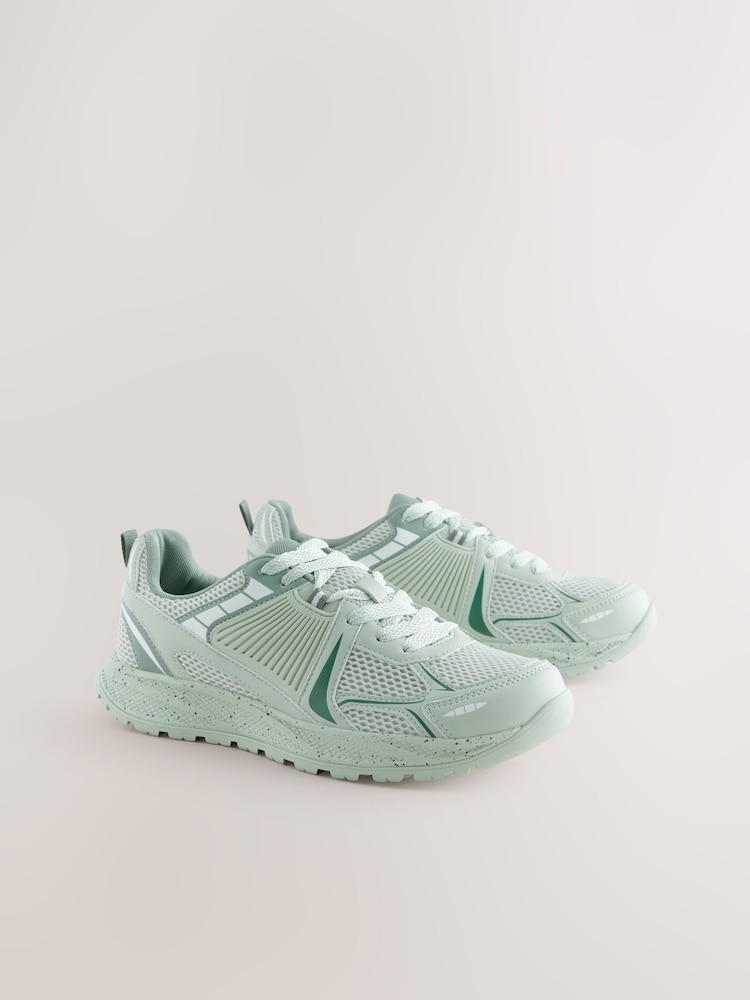 Sage Green Forever Comfort® Chunky Mesh Detail Trainers - Image 1 of 6