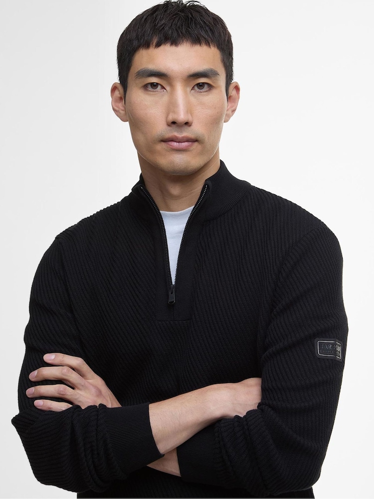 Barbour® International Funnel 100% Cotton Neck Jumper - Image 4 of 5