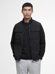 Barbour® International Ethan Funnel Neck Quilted Black Jacket - Image 1 of 8