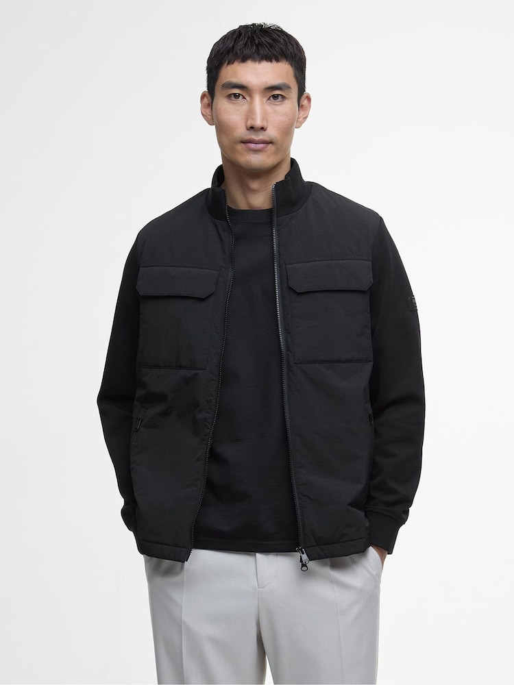 Barbour® International Ethan Funnel Neck Quilted Black Jacket - Image 1 of 8