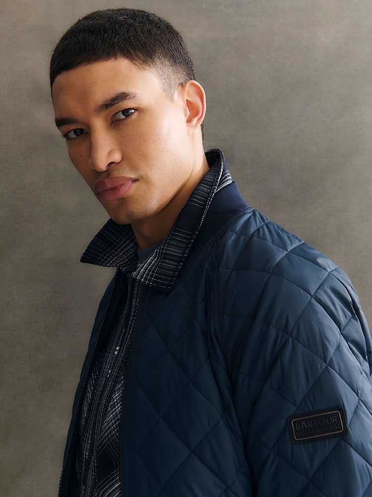 Barbour® International Blue Harfell Quilted Jacket - Image 2 of 7