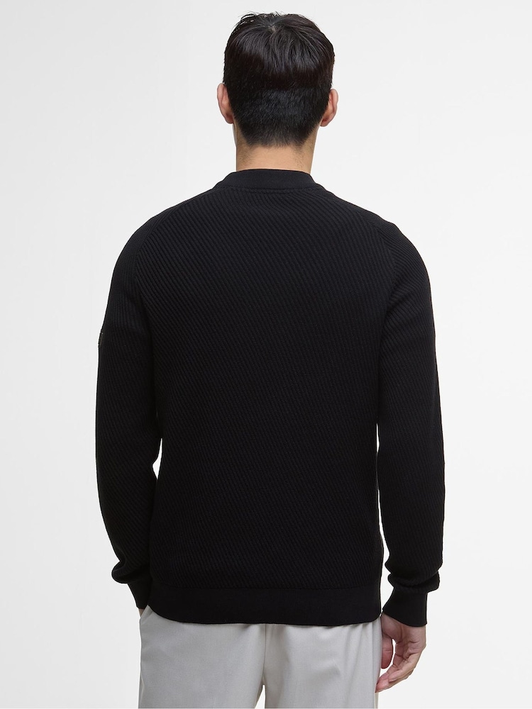 Barbour® International Dune Crew 100% Cotton Black Jumper - Image 2 of 5