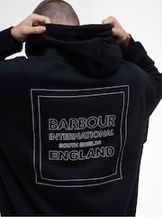 Barbour® International Micro Block Graphic Black Hoodie - Image 1 of 5