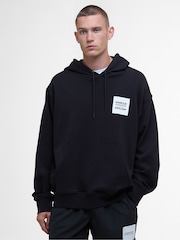 Barbour® International Micro Block Graphic Black Hoodie - Image 2 of 5