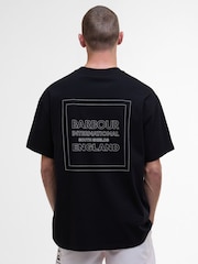 Barbour® International Micro Block Graphic 100% Cotton Black T-Shirt - Image 2 of 7