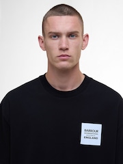 Barbour® International Micro Block Graphic 100% Cotton Black T-Shirt - Image 4 of 7