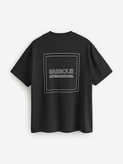 Barbour® International Micro Block Graphic 100% Cotton Black T-Shirt - Image 7 of 7
