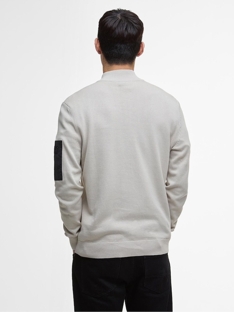 Barbour® International Mink Blades 100% Cotton Half Zip Jumper - Image 2 of 5