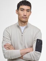 Barbour® International Mink Blades 100% Cotton Half Zip Jumper - Image 3 of 5