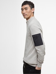 Barbour® International Mink Blades 100% Cotton Half Zip Jumper - Image 4 of 5
