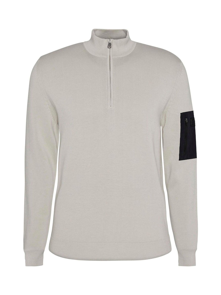 Barbour® International Mink Blades 100% Cotton Half Zip Jumper - Image 5 of 5