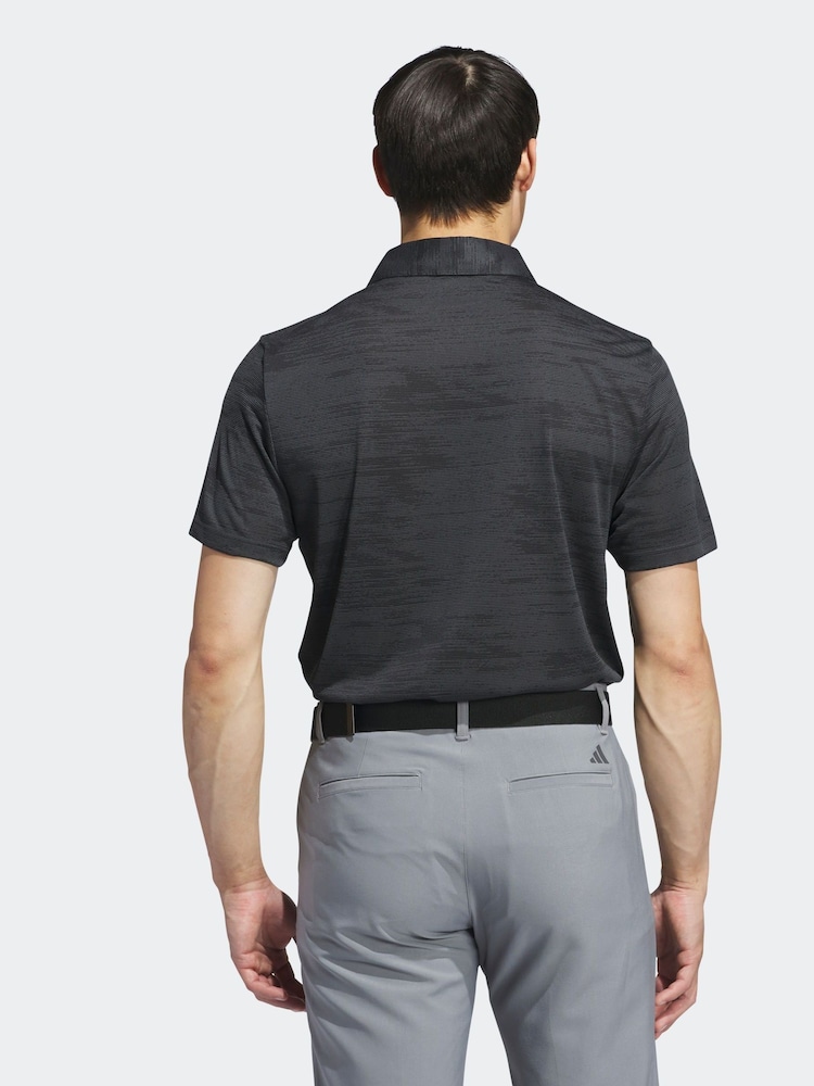 adidas Golf Ultimate365 Textured Stripe Grey/Black Polo Shirt - Image 2 of 8