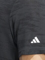 adidas Golf Ultimate365 Textured Stripe Grey/Black Polo Shirt - Image 7 of 8