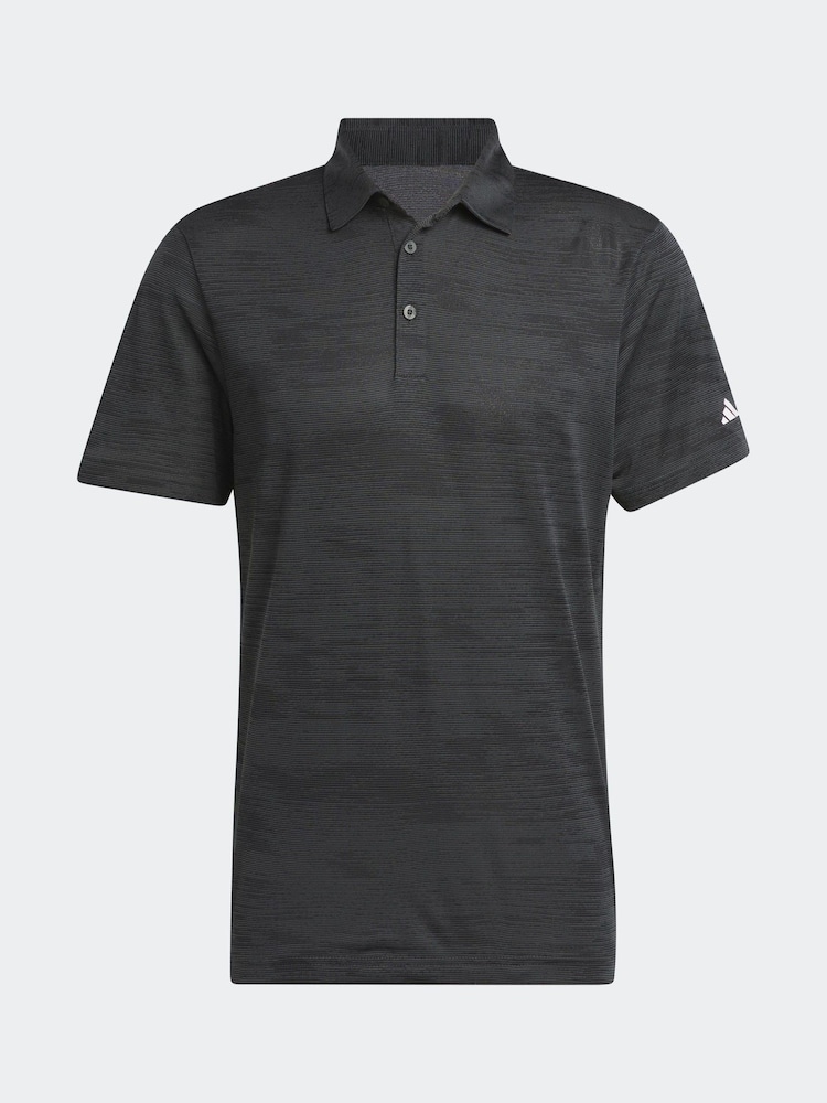 adidas Golf Ultimate365 Textured Stripe Grey/Black Polo Shirt - Image 8 of 8