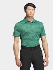 adidas Golf Ultimate365 Textured Stripe Grey/Black Polo Shirt - Image 1 of 10