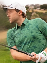 adidas Golf Ultimate365 Textured Stripe Grey/Black Polo Shirt - Image 2 of 10