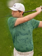 adidas Golf Ultimate365 Textured Stripe Grey/Black Polo Shirt - Image 3 of 10