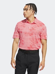 adidas Golf Ultimate365 Textured Stripe Grey/Black Polo Shirt - Image 1 of 8