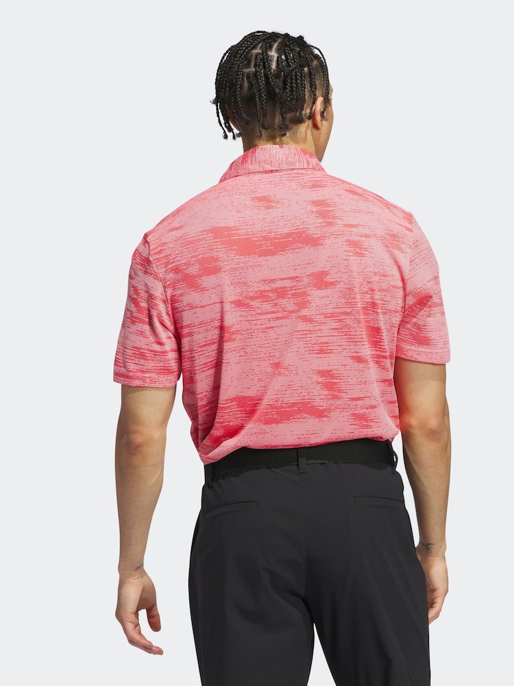 adidas Golf Ultimate365 Textured Stripe Grey/Black Polo Shirt - Image 2 of 8