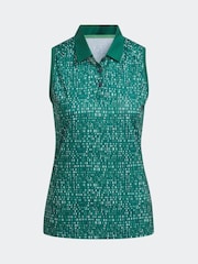 adidas Golf Green Printed Sleeveless Polo Shirt - Image 10 of 10