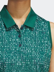 adidas Golf Green Printed Sleeveless Polo Shirt - Image 8 of 10
