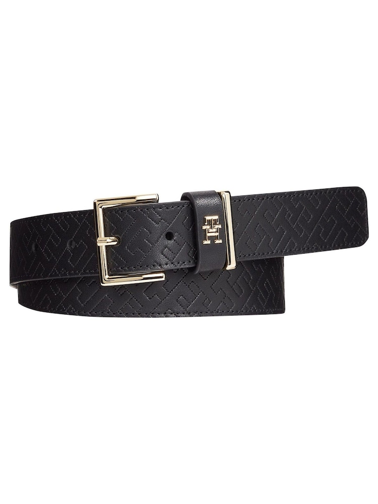 Tommy Hilfiger Heritage Black Leather Belt - Imagen 1 de 2