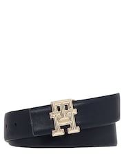 Cinturón de cuero reversible azul con logo de Tommy Hilfiger - Imagen 1 de 3