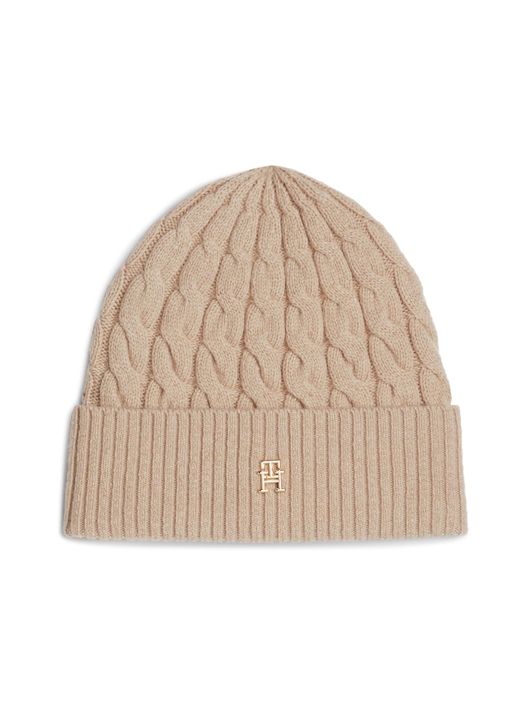 Tommy Hilfiger Naval Cable Brown Beanie - Image 1 of 4 Tommy Hilfiger Naval Cable Brown Beanie - Image 1 of 4