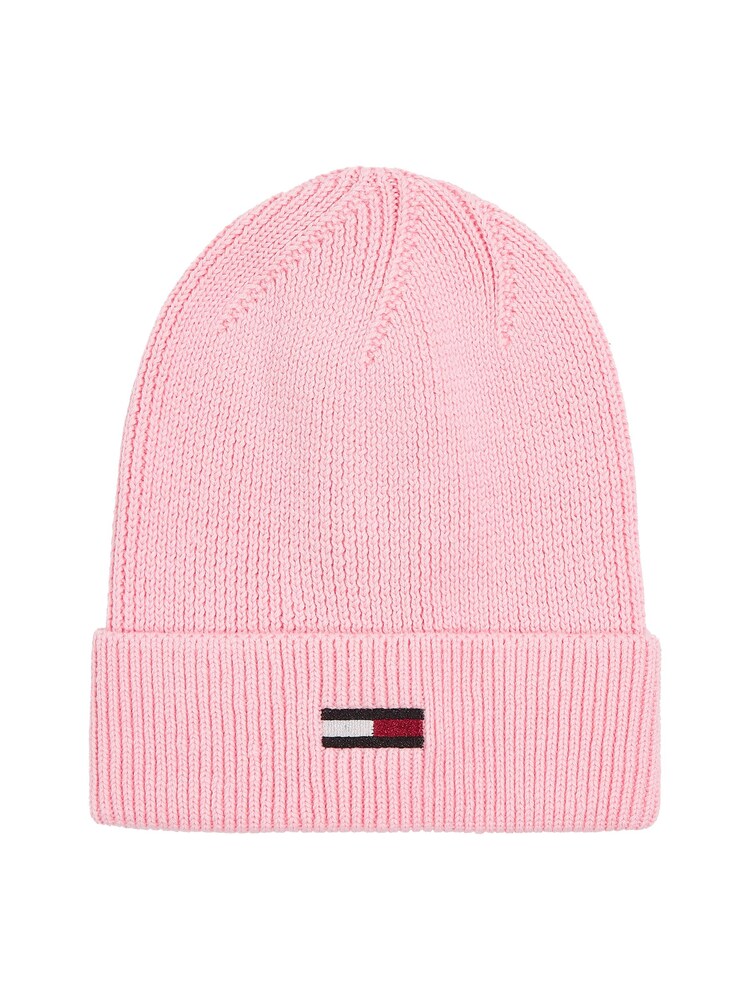 Tommy Hilfiger Pink Elongated Flag Beanie - Image 1 of 3
